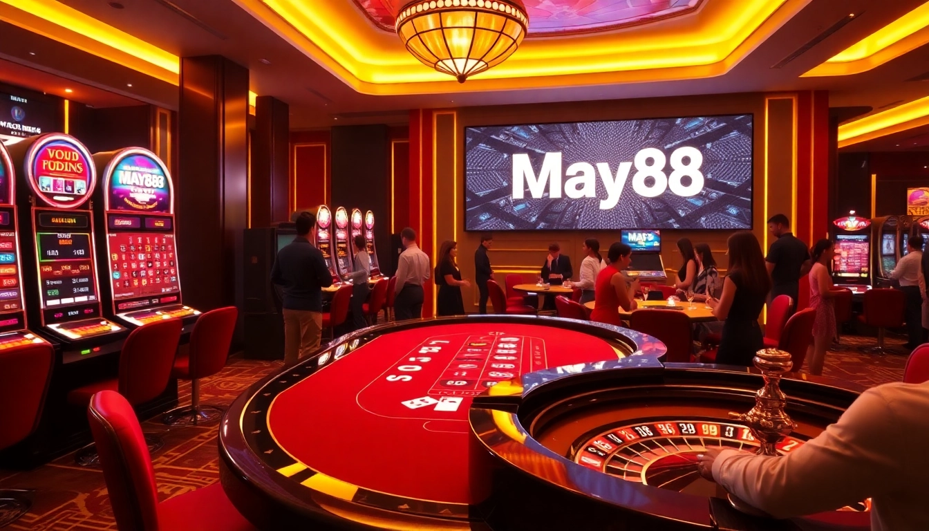 Experience the excitement at May88 with vibrant casino tables and engaging players.