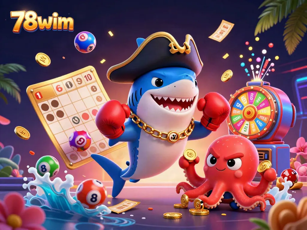 Experience thrilling gameplay with 78wim as cartoon characters engage in dynamic casino action.