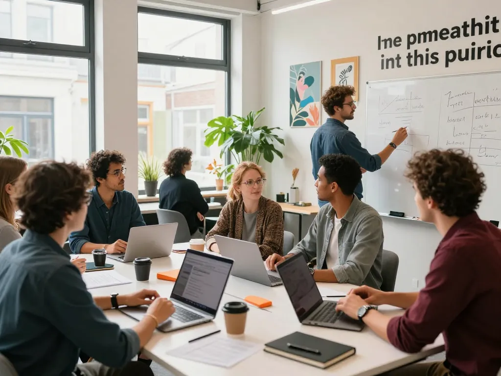 Professionele team samenwerking tussen bedrijven in Utrecht in een moderne werkruimte.