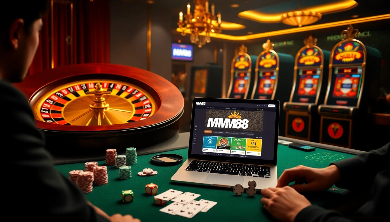 Place bets confidently at MM88 with a dynamic online gambling scene and vibrant casino elements.