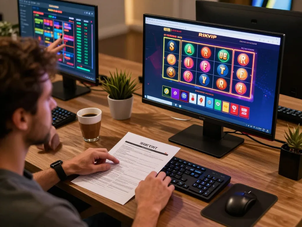 Engaging gameplay on RIKVIP online casino interface with colorful slots and betting strategies
