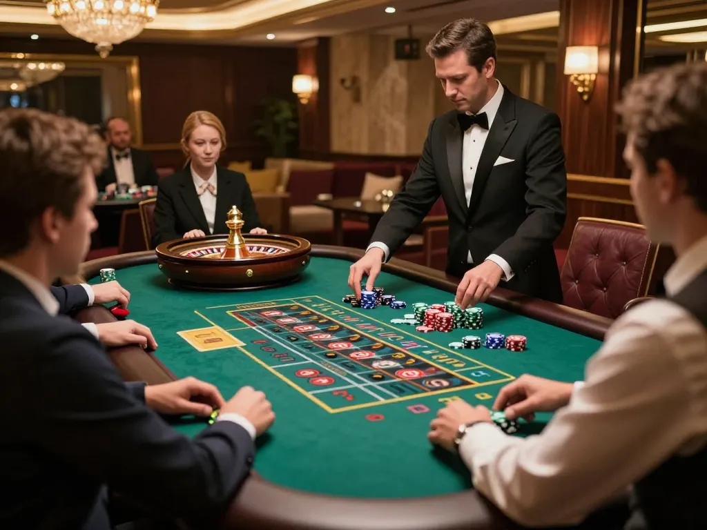 Experience thrilling bets at RIKVIP's vibrant roulette table with players engaged.