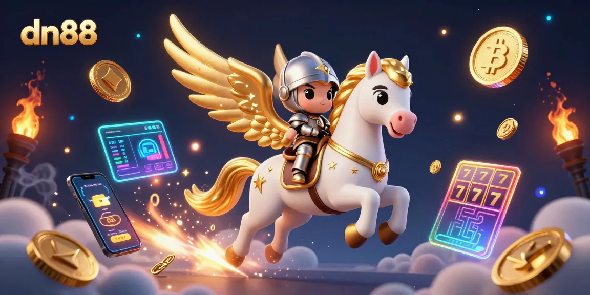 Experience thrilling gameplay at dn88 with vibrant 3D slots illustration featuring dynamic casino elements.