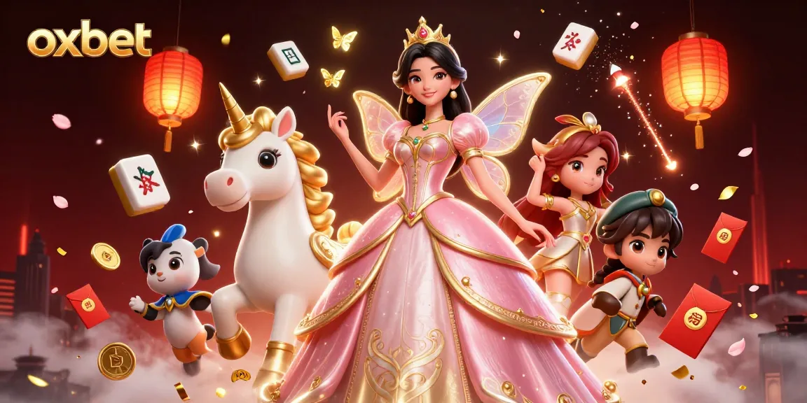 Experience the thrilling world of oxbet with vibrant scenes of gaming and rewards in a captivating illustration.