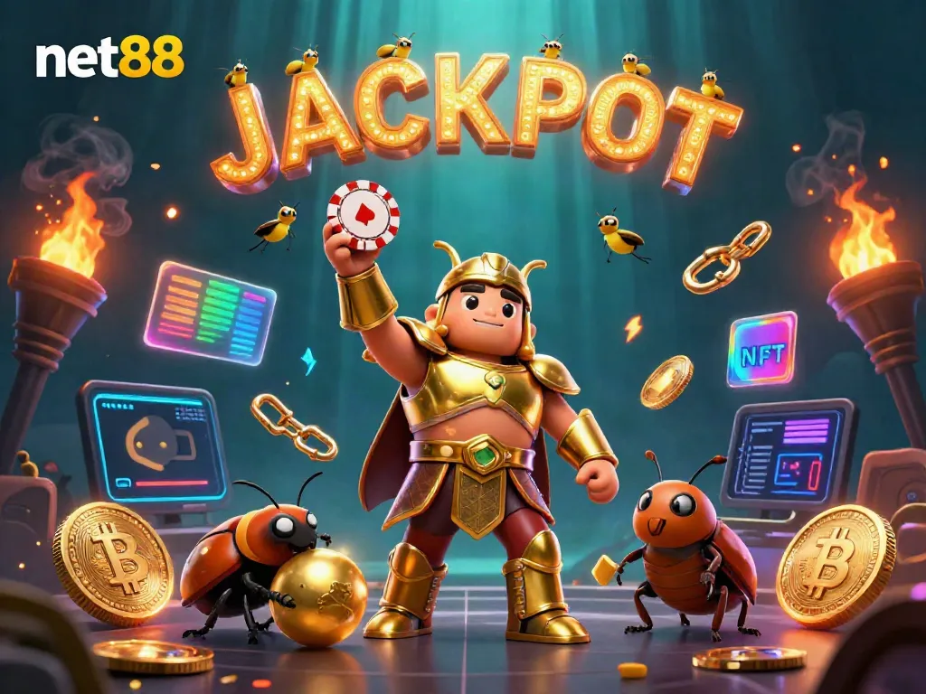 Experience thrilling gameplay at net88 with vibrant characters celebrating a jackpot!