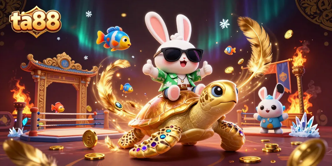 Engage in exciting gambling action at ta88 with charming characters in a vibrant 3D casino scene.