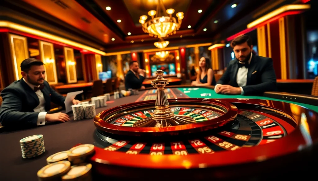 Experience the excitement of F168 VIP at a luxurious casino table with engaging poker games and glowing poker chips.