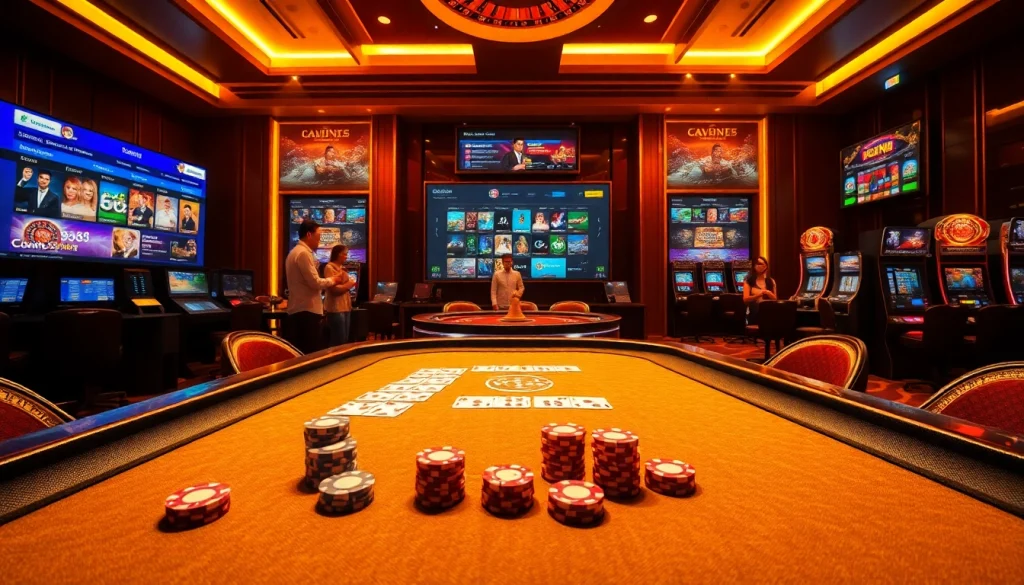 Engaging online casino experience at Nhà cái Jun88 with luxurious poker table and vibrant gaming interface.