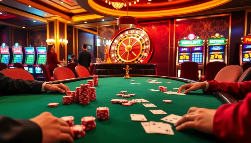 Experience thrilling gameplay at https://bl-555.io/ with players at a luxurious poker table.
