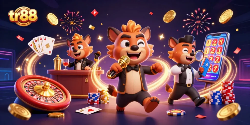 Enjoy thrilling games at tr88 with vibrant casino characters in an exciting atmosphere.