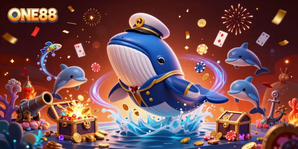 Experience incredible wins with ONE88 in a vibrant underwater casino scene filled with excitement.
